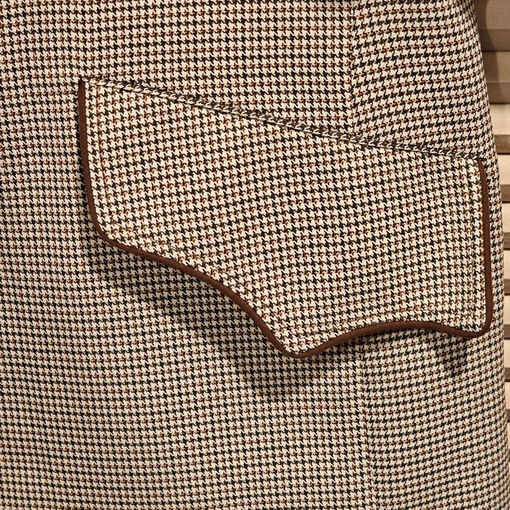 H Bar C California Ranchwear Vintage Western‎ Houndstooth Blazer Tan Brown 44